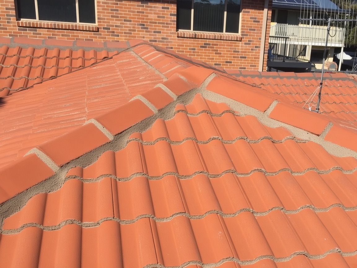 Clean terracotta roof tiles after a soft wash